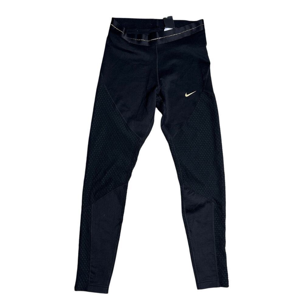 Nike Pro Dri-FIT Leggings Medium Black Mesh Panel Compression Pants